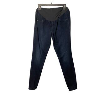 A Glow Maternity Jeggings 10L Stretch‎ Navy Blue Cotton Blend Elastic Waistband